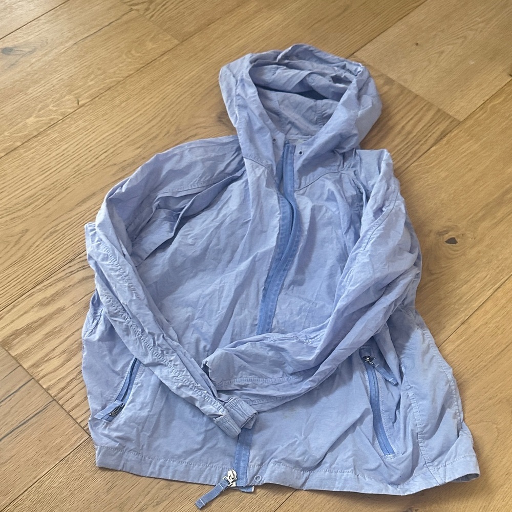 Athleta purple blue Hooded Jacket rain Small
